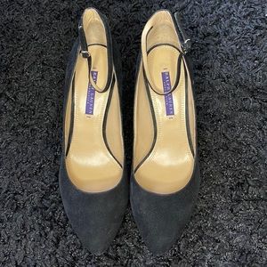 Ralph Lauren Black Strap Heels